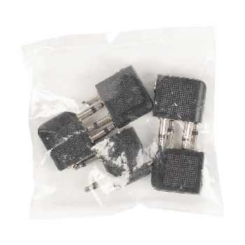 AC-069 Stereo-audio-adapter 90° haaks 2x 3.5 mm male - 3.5 mm female zwart Verpakking foto
